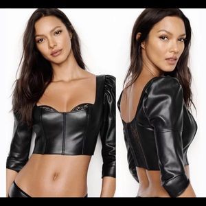 SOLD❌‼️Victoria’s Secret Faux-Leather Bra Top